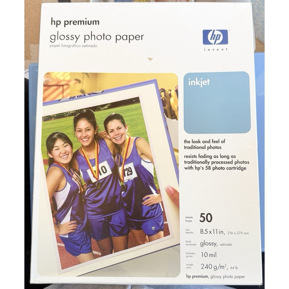 HP Premium Photo Glossy Inkjet Paper 8.5"x11"‎ 50 Sheets C6979A SEALED